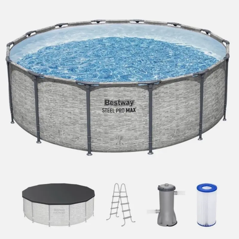 Bestway Steel Pro MAX 18'x48" Round Above Ground Swimming Pool with Pump & Cover