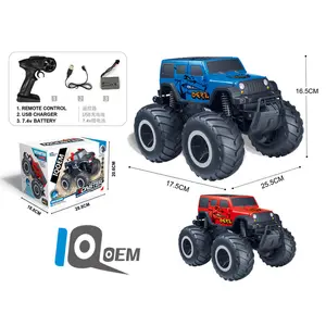 25.5CM Large RC Monster Truck | All Terrain Climbing Remote Control Car | Big Foot Tires Shock Absorber 7.4V USB Rechargeable Dinosaur Pattern RC Truck Toys for Kids Adults