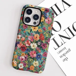 Colorful floral oil painting bush suitable for iPhone Matte Anti-Shock Double-Layer Hard Shell iPhone 17 Air 16 Plus 15 Promax 14 13 12 11 Pro,and Samsung Galaxy S26 S25 S24 FE S23 Ultra.MFL100