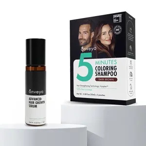 Complete Hair Regrowth & Gray Coverage Kit | Advanced Hair Growth Serum + 5-Min Dark Brown Coloring Shampoo | Thicker, Fuller Hair in Weeks