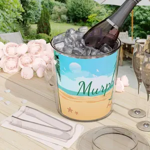 Personalized Beach-themed Ice Buckets with Tongs