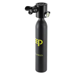 Portable Scuba Tank 0.5L 3000PSI Emergency Air Supply for Diving Snorkeling Backup 10m Depth 5-10min Dive Time Black