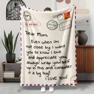 Throw Blankets Anniversary Birthday Gift for Mom from Daughter Son, Dear Mom Blanket for Mother's Day, Super Soft Flannel Throw Blankets for Christmas Valentines Day for Bed Couch