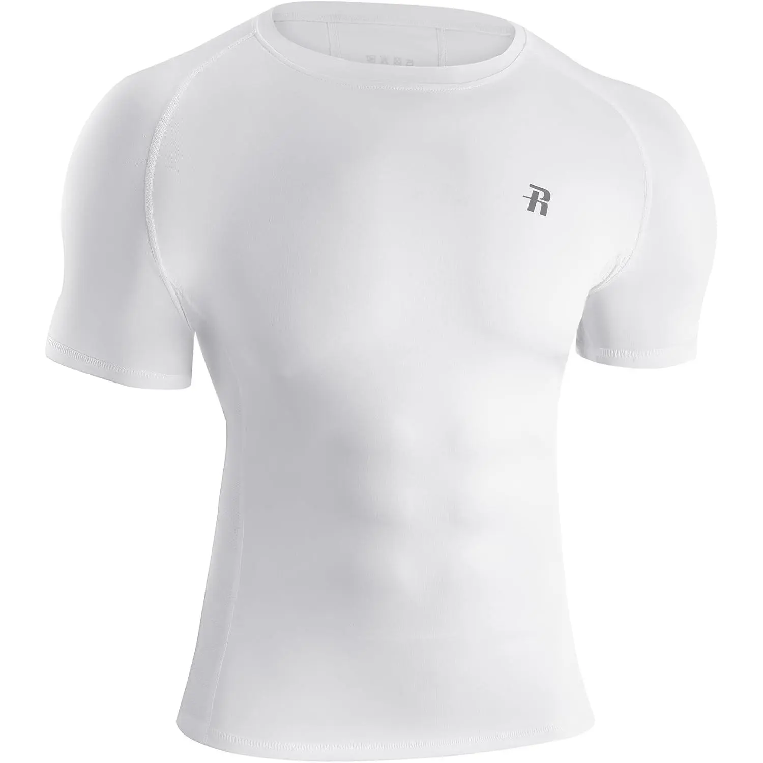 Men's Compression Rash Guard Shirt - Short Sleeve, 4-Way Stretch, 0.1kg Lightweight, Quick Dry Athletic Base Layer with Elastic Mesh Underarms & Dual-Directional Airflow, Snug Fit Polyester Mix for Hiking, Workout