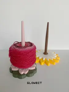 GLOWBIT Compact 3D Printed Yarn Spinner with Colorful Base and Dual Spindle Design for Efficient Yarn Spinning