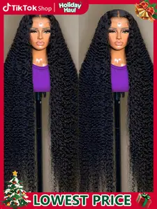 Bling Hair 13x6 Deep Curly Human Hair Wigs 13x4 Transparent Lace Frontal Wig Deep Wave Lace Front Wig For Women PrePlucked Wigs 180% Density TikTokShopHolidayHaul