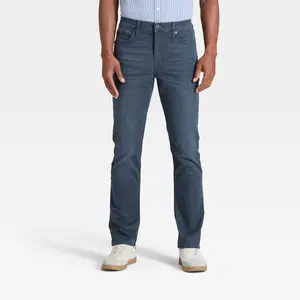 Men's Slim Fit Jeans - Goodfellow & Co Galaxy Blue 32x32: Heavyweight Denim, Mid Rise, Stretch, Fly Button Closure