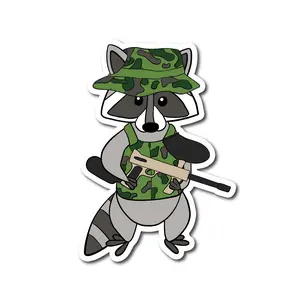 Camo Raccoon Sticker Raccoon Sticker Paintball Sticker Army Sticker