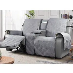 4pcs/set Sofa Cover With Console for Pet Owners & Outdoor Use, Split Sectional Couch Cover with Console Pocket, Scratch Resistant, Machine Washable