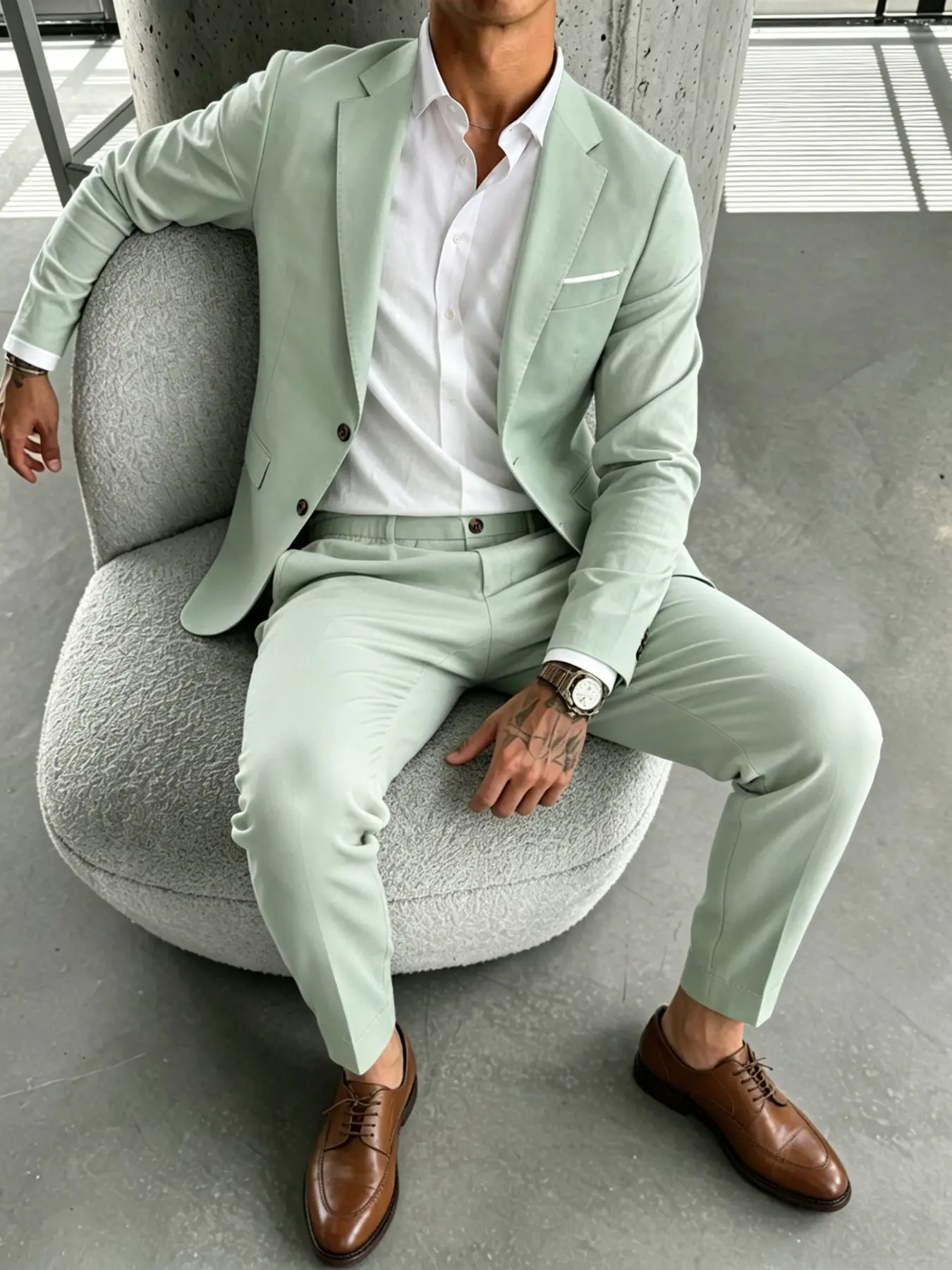 Men's Fashion Casual Cool Young Long Sleeve Suit Set, Stylish Youthful Business Attire, Perfect for Daily Wear & Professional Settings