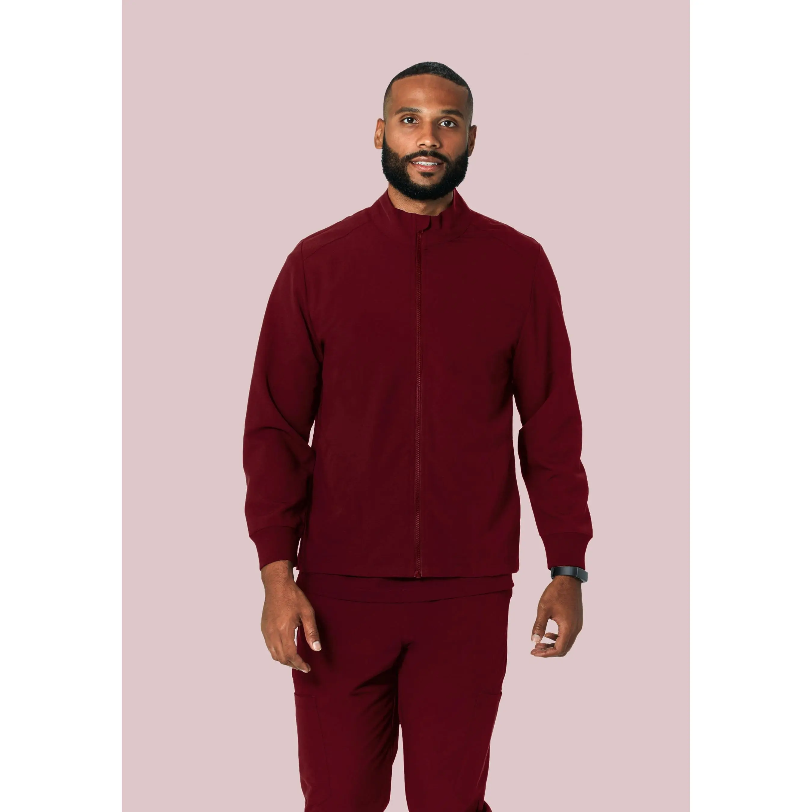 Men's Modern Scrub Jacket Wine Men's Modern Scrub Jacket Wine