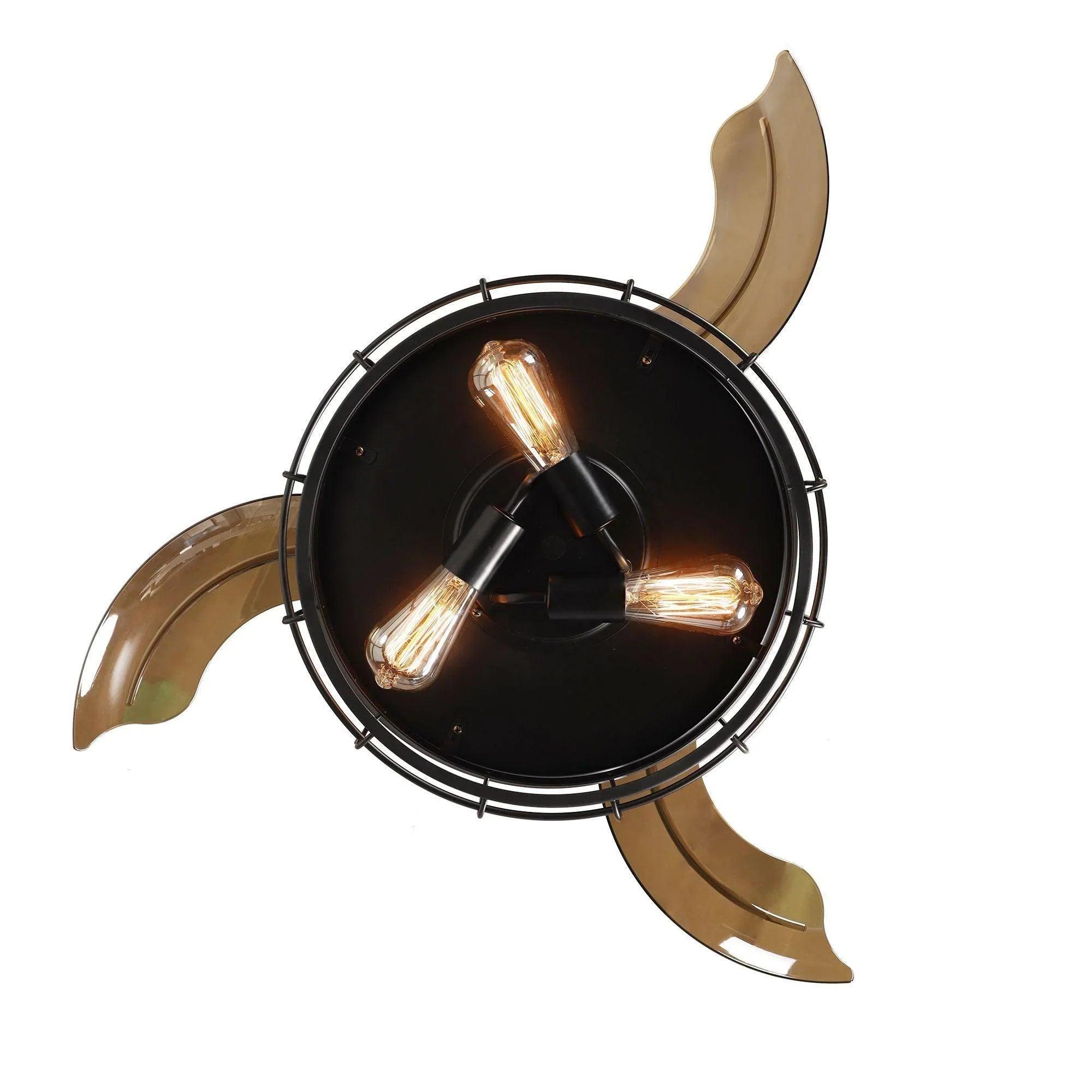 36" Pickett Industrial Ceiling Fan | Downrod Mount, Lighting + Remote Control, Industrial Decor