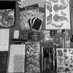 Witchy Black and White Journaling Kit - 30+ Items for Creative Scrapbooking and Art Supplies