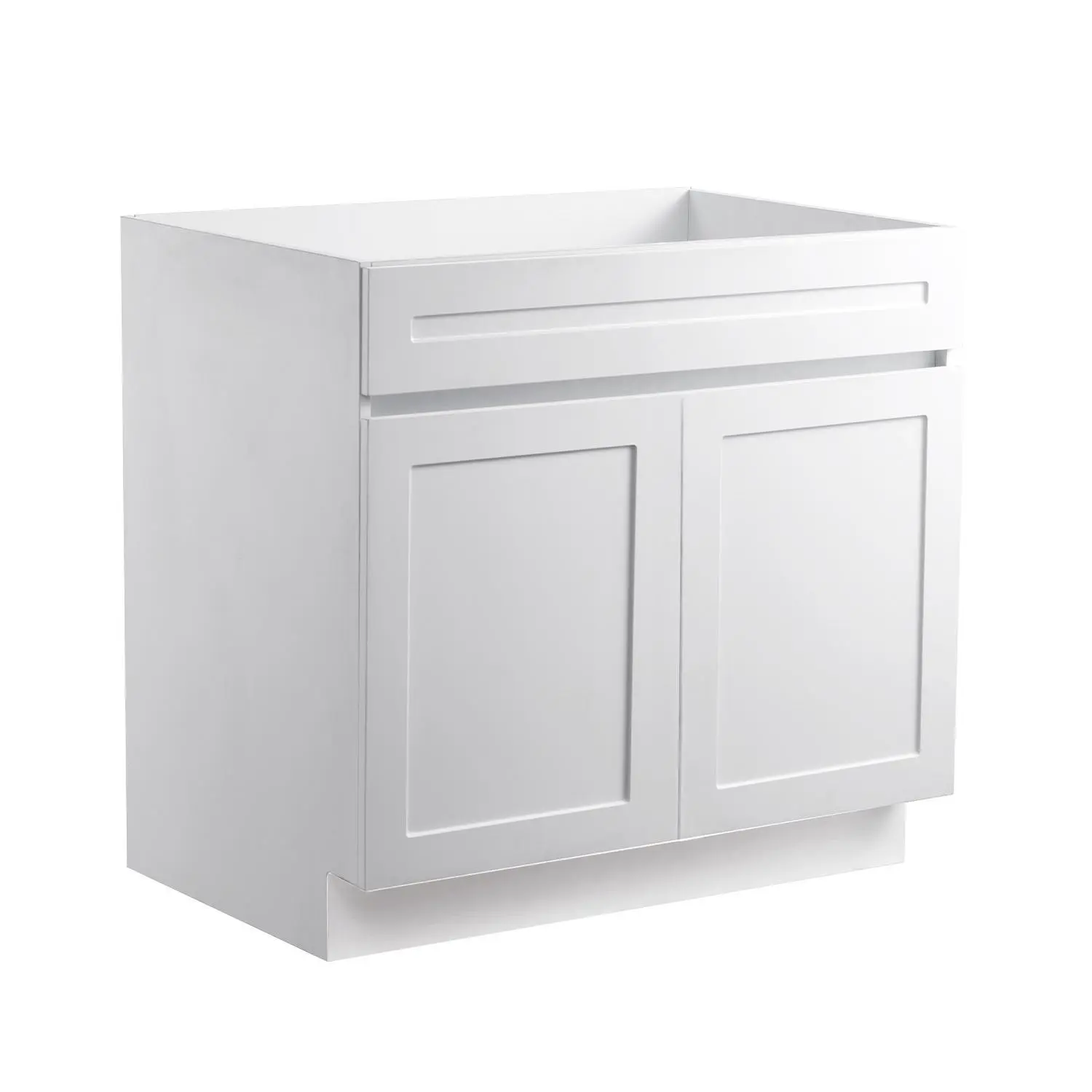 【DealsForYouDays】VEVOR White Shaker Base Cabinet, 36-Inch Unassembled Sink Base Cabinet, 36" W x 24" D x 34.5" H Ready to Assemble Cabinet with Soft-Close Doors and Adjustable Shelf, for Home Office Sideboard With Storage Freestanding Wood Cupboard
