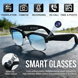 4K Smart AI Glasses 8MP Camera Recording Videos Photo Recognition Answer Translation BT Call Photochromic Sunglasses Waterproof，Wearable Headset