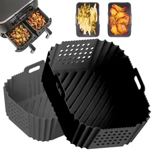 Silicone Air Fryer Liner, Air Fryer Accessories for Foodi Max Dual Zone AF400EU / AF300EU 7.5L, Air Fryer Trays for Tower Dual Baskets