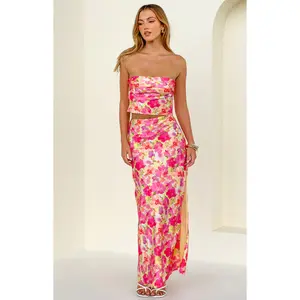 Genevieve Yellow Floral Pop Print Maxi Skirt