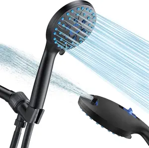 2026 Shower Head with Handheld, High Pressure 8-mode Handheld Shower Head - Anti-clog Nozzles, Built-in Power Wash to Clean Tub, Tile & Pets, Detachable Shower Head Set with Stainless Steel Hose and Shower Bracket