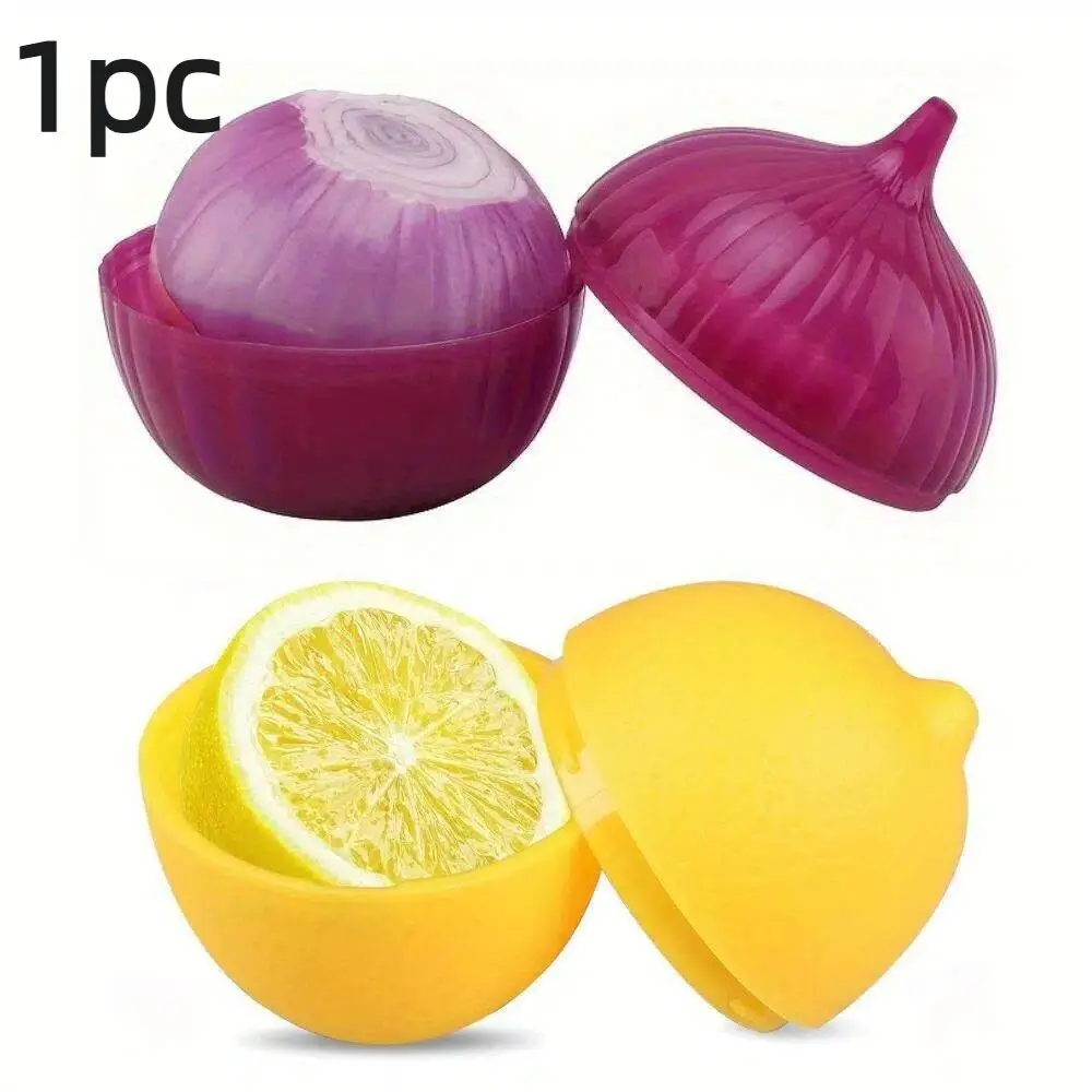 Lemon & Onion Food Saver, 1 Count Multipurpose Plastic Storage Container, Flip Top Fruit & Vegetable Preservation Box for Home Kitchen, Utensils, Food Storage Organizer, Food Storage Containers