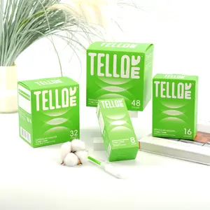 TELLOVE Tampons  8 / 16 / 32 / 48 Count Mixed Pack, Super Absorbency Natural Organic Cotton Multipack | Unscented & Leakproof-A