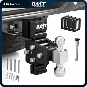 Orion Motor Tech Adjustable Trailer Hitch, Fits 2.5" Receiver, 6" Drop Hitch with 2" & 2-5/16" Balls, 360° Dual-Ball Mount with 18500lb Towing Capacity for Class IV & V, Anti-Theft Steel Tow Hitch Stowable Hitch Rotatable Ball Mount