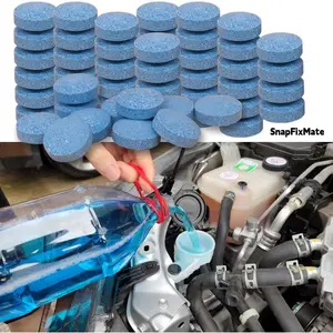 SnapFixMate 100 Pieces Car windshield washer fluid Concentrated Clean Tablets,Anti-freeze in winter,New Formula windshield wiper fluid Solid Effervescent Tablet.Remove glass stains,Clear vision(Use With De-icer or Methanol for Winter)TikTokShopBlackFriday
