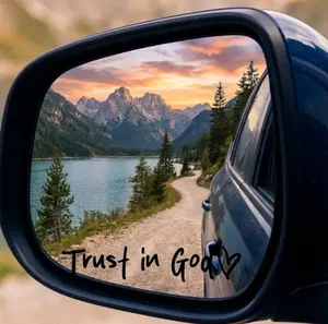 Trust In God Vinyl Decal Sticker fade resistant Rearview Mirror Vehicle Exterior Decoration