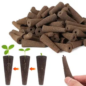 25 Piece Cone-Shaped Hydroponic Planting Blocks, Soilless Vegetable Seedling Grow Media, Peat Material, Suitable for Balcony, Garden, Outdoor