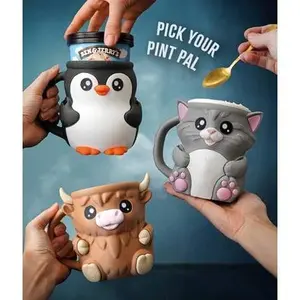 Ferdinand Highland Cow Ice Cream Pint Holder – 3D Printed with Spoon Slots & Snack Drawer | Cute Gift