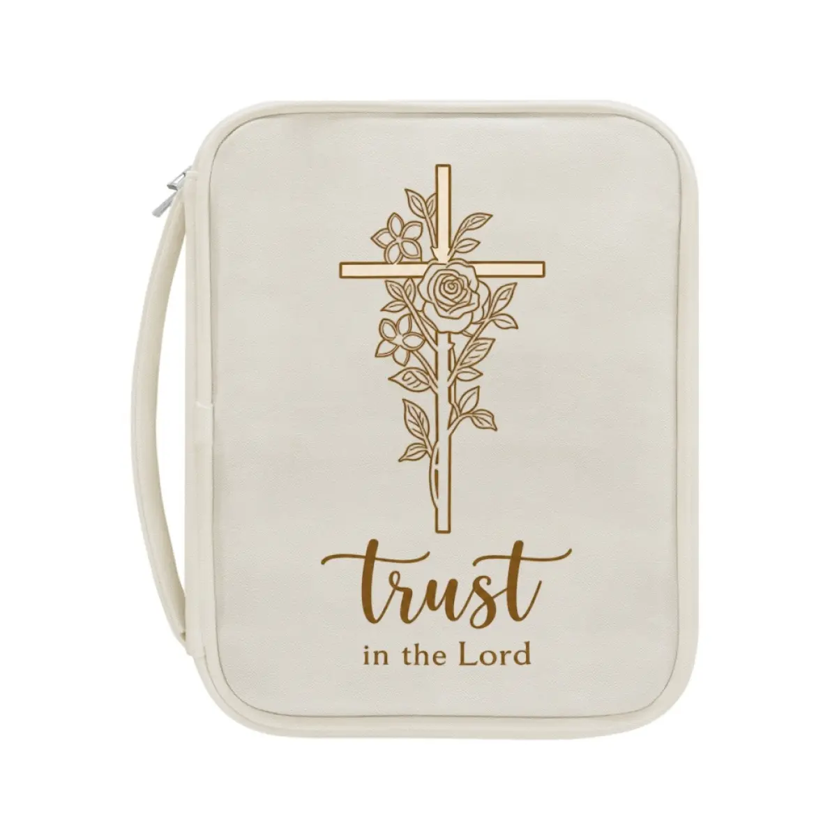 Rose Bible Case for Women ,Bible Cover Case with Handle - Multi-Pocket Portable Storage for Men Women Youth Christians - Perfect for Bible Study Church Travel Home Small Group Gatherings, Cute Aesthetic Design Great for Christian Gifts