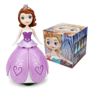 New Rotating Dancing Princess Doll Dreamy Lights Music Children's Electric Toy Girl's Toy Children's Gift Holiday Gift (Batteries Not Included, Requires Three AA Batteries)
