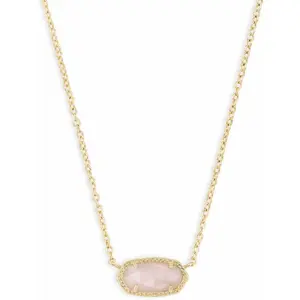 14K Gold Plated Dainty Pendant Necklace, 15"+2" Extender Adjustable Elisa Style for Women