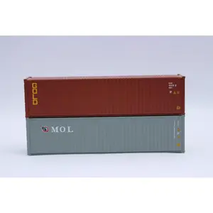 Jacksonville Terminal Company 405804 GOLD and MOL, MIX PACK 40' HIGH CUBE containers with Magnetic system, Corrugated-side. JTC# 405804, N Scale
