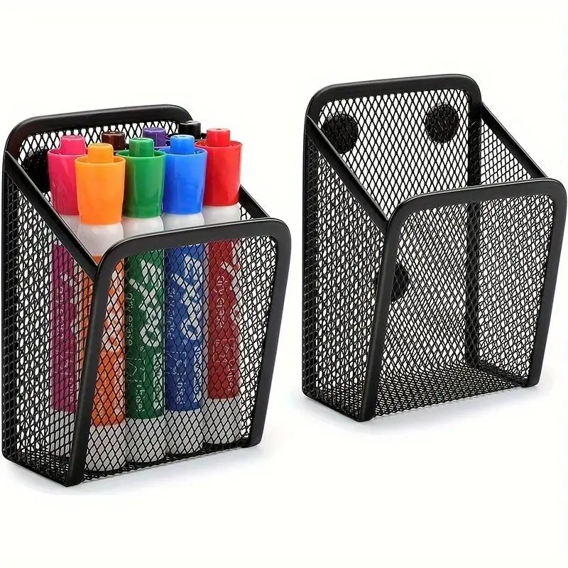 Magnetic Mesh Stainless Steel Pen Holder, Stylish Office or Home Accessory, Desk Accessories, Pen Organizer, Marker Pen Holder, Modern Design, Durable Material, Perfect for Organizing Pens, Penholder