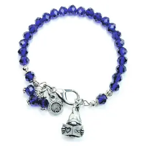 Book Lover Gnome Splash Of Color Crystal Bracelet