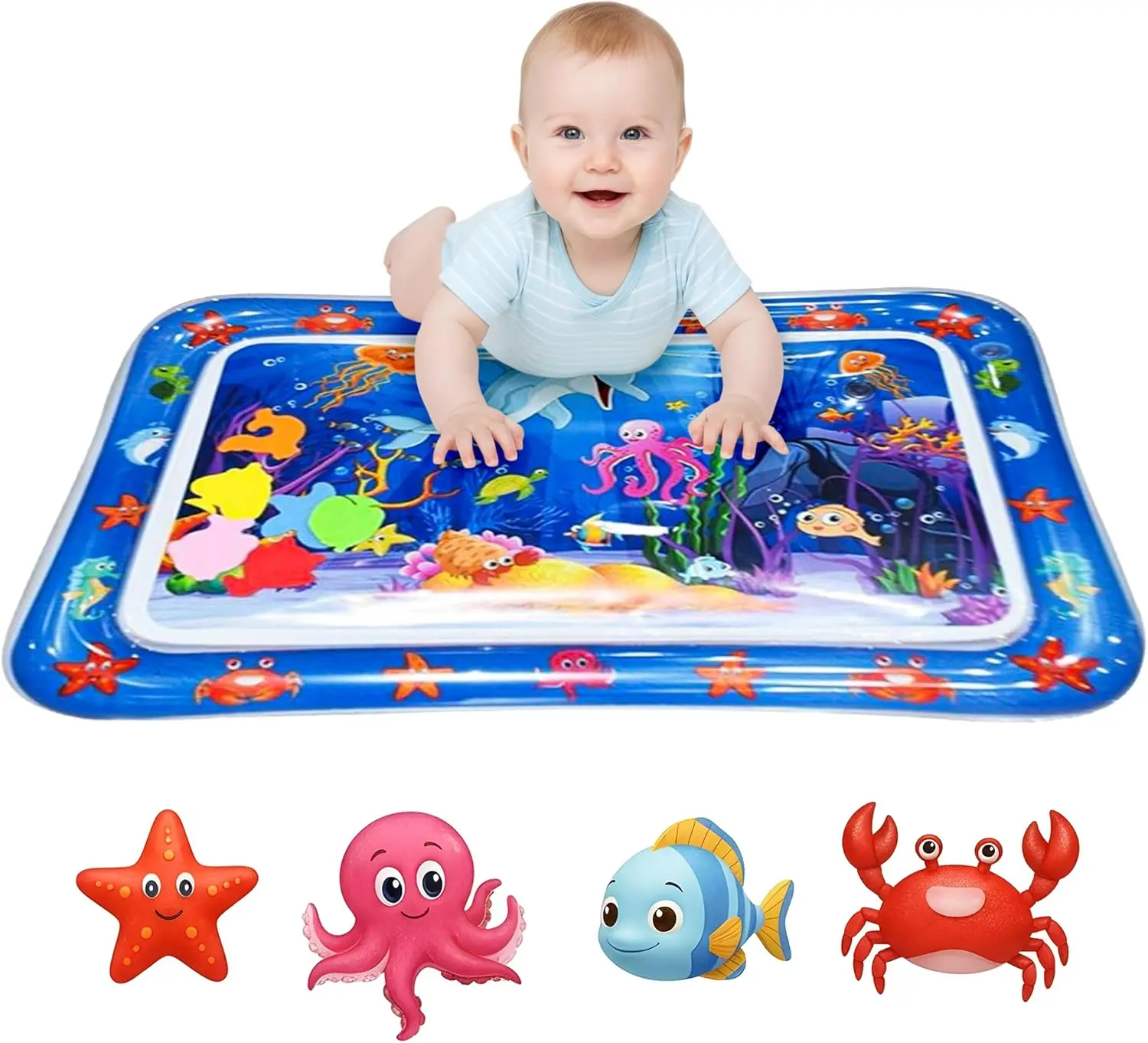 Unisex Baby Gym Floor Play Mat - BPA-Free Smooth Cotton Indoor Mat, Jungle Animals, Musical Kick-Play Piano, Developmental Mirror, Spinning Toys, Sea Creatures, Machine Washable for 0-12 Months Infants (Battery Powered)
