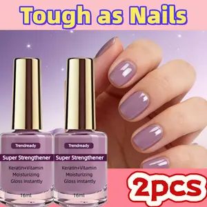 2PCS Trendready Nail Strengthener , Splitting, Breaking Nails - Fast Dry Keratin & Natural Protein Hardener, 4-in-1 Nail Polish Care Oil, Alcohol-Free Formula for Instant & 3-Day Nail, Manicure for Hands & Fingers