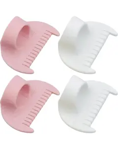 4 PCS Sewing Tool Set - Edge Stitch Lock and Sewing Gauge, Blanket Stitch Guide Tool for Hand Sewing, Quilting, Hemming & Crafts - White & Pink with 3 mm & 4 mm