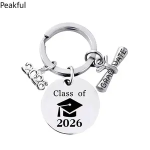 2026 Graduation Memorial Keychain, popular sentimental gift for daughter and son, minimalist everyday key ring for high school college grads, timeless design & long-lasting quality, great for graduation gifts, personal collection and backpack hanging deco