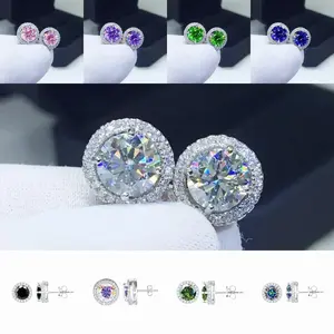 【Must be】S925 Silver Premium Moissanite Stud Earrings -Christmas present, 0.3ct/0.5ct/2ct Options | Elegant Timeless Ear Jewelry Gift for Men & Women | Genuine Certificate of Authenticity | dealsforyoudays gift，Christmas present/stud earrings Classical