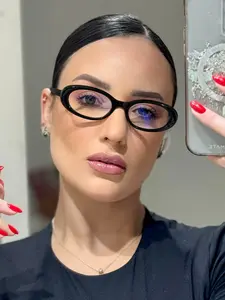 Women's Retro Casual Oval Frame Glasses, Simple Elegant, Comfortable Lightweight, Suitable for Office Reading