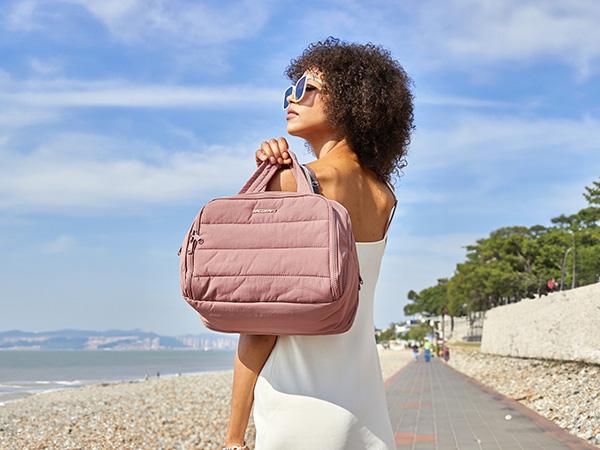 BAGSMART Crush 4-in-1 Puffy Multi-Functional Toiletry Bag for Women – Large Capacity Travel Organizer with 4 Compartments Outdoorfun Makeup Pouch TikTokShopHolidayHaul