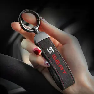 Leather Keycase Car Keychain Leather Keybag Men's and Women's Keychain For Seat Leon 5f Ibiza 6l 6j Leon 1p Cushion Altea Xl Leon Mk Car Key Accessory