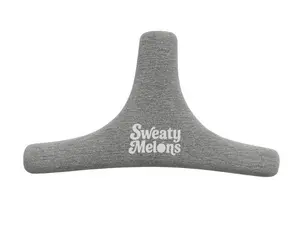 Boob sweat absorber - "InBetween Sweatparator" in color Grey. Comfortable boob sweat absorbing insert for your sports bra and bralette. Use for exercise, hot flashes, breastfeeding, and everything in between.