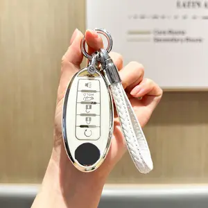 Key Fob Cover with Keychain for Nissan Altima Sentra Rogue Pathfinder Murano Armada Maxima