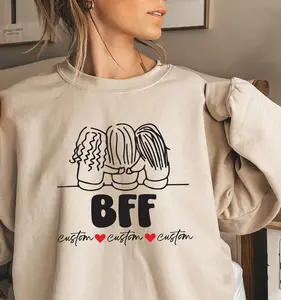 Custom BFF Sweater Hoodie Tshirt, Personalized Best Friends Shirt, Gift for Women and Men (There are 3 options: Hoodie, Sweatshirt, T-shirt)