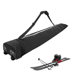 Ski Board Bag Snowboarding Storage Bag With Wheels Large Capacity Oxford Cloth Wheeled Ski Bag Sports Accessories For Outdoor Skiing 194 x 32cm