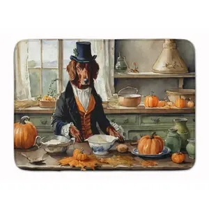 Irish Setter Fall Kitchen Pumpkins Memory Foam Kitchen Mat