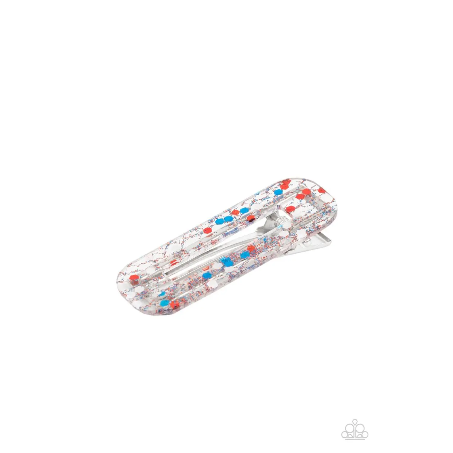 Cue the Sparklers - Multi Red and Blue Clear Acrylic Hair Clip - Paparazzi