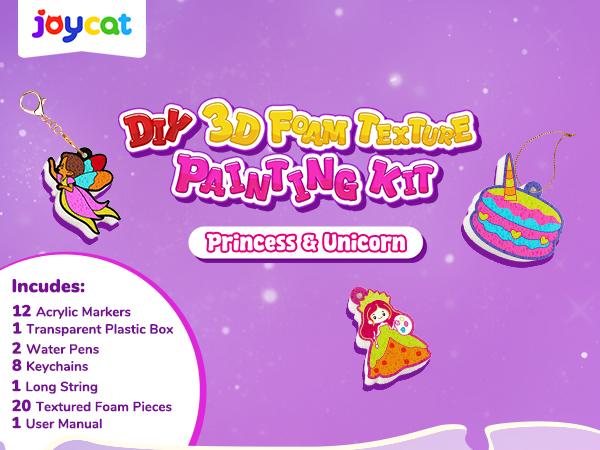 JoyCat Art Kit- 3D DIY Foam Texture Painting Kit, Unicorn & Princess Magic Puffy Paint Kit, Stocking Stuffers, Craft Kits for Kids, Easter Christmas Gift for Girls & Boys JoyCat Art Kit- 3D DIY Foam Texture Painting Kit, Unicorn & Princess Magic Puffy Paint Kit, Stocking Stuffers, Craft Kits for Kids, Easter Christmas Gift for Girls & Boys